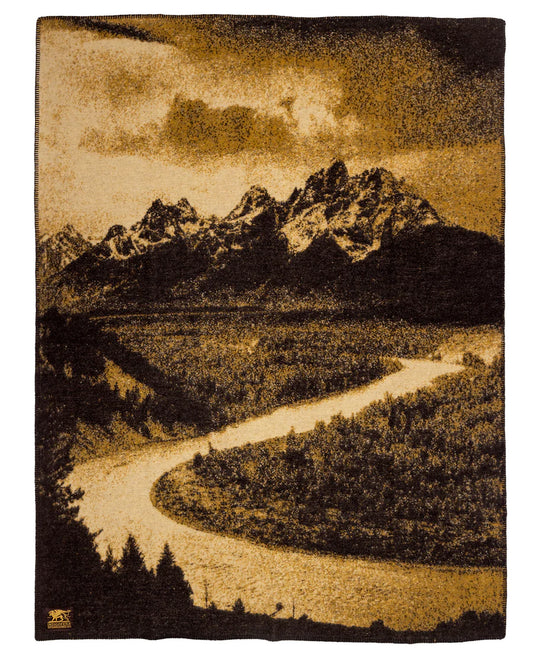 Indigofera Snake River Blanket - Beige + Black