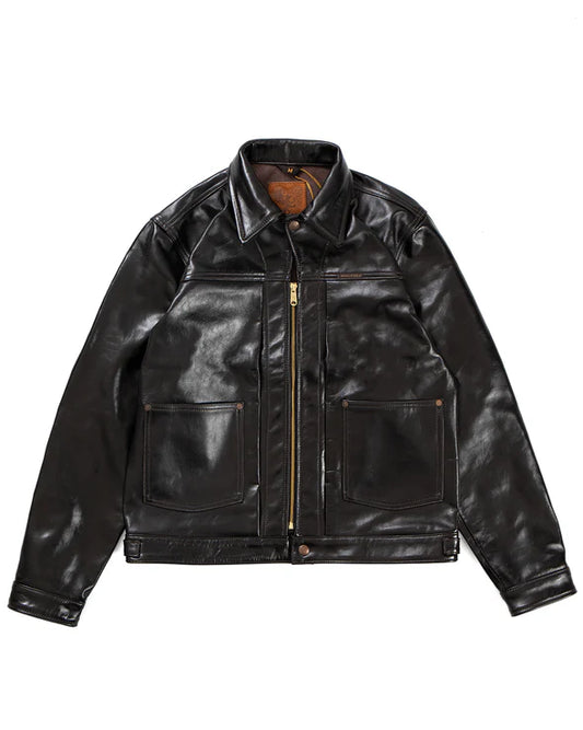 Wibaux Leather Jacket - Blackish Brown