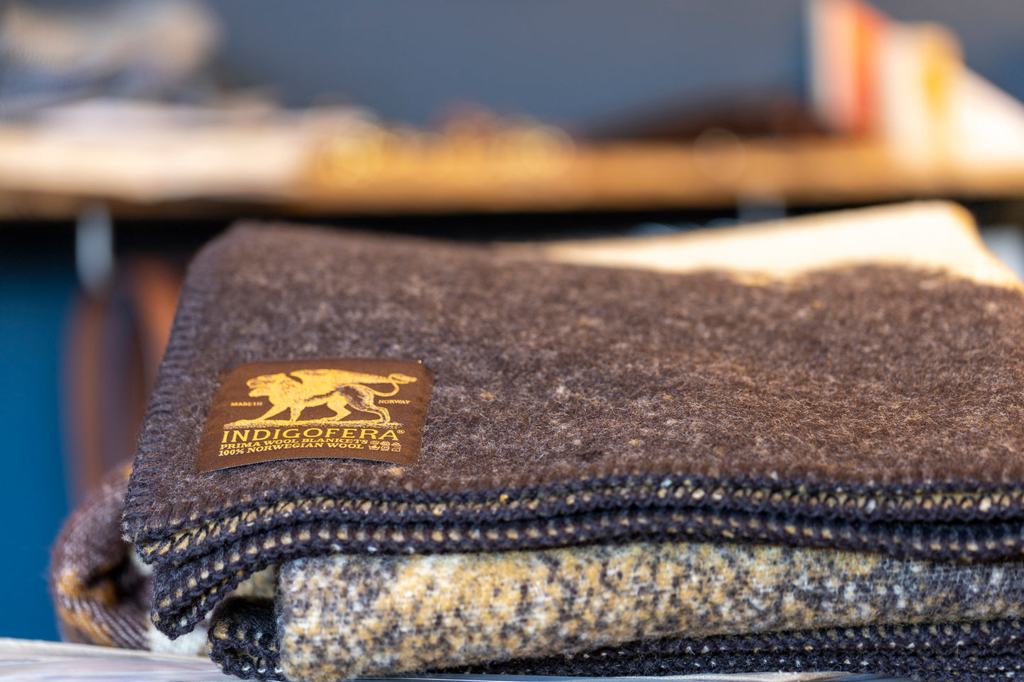 Indigofera Snake River Blanket - Beige + Black