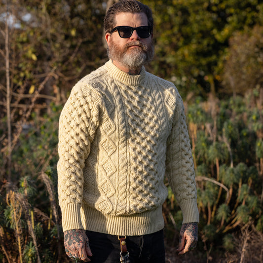 Steve McQueen Sweater - Natural Galway Irish Wool