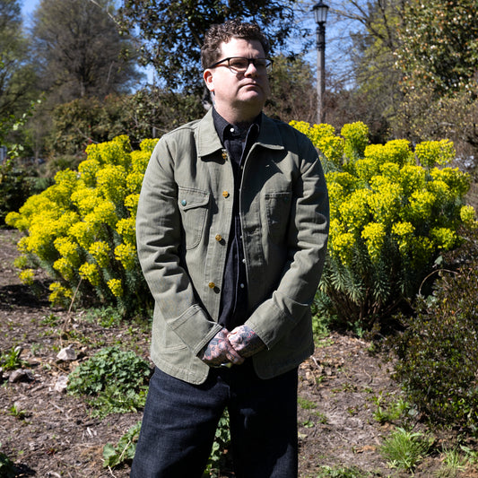 Japanese HBT Barn Jacket - Faded Olive