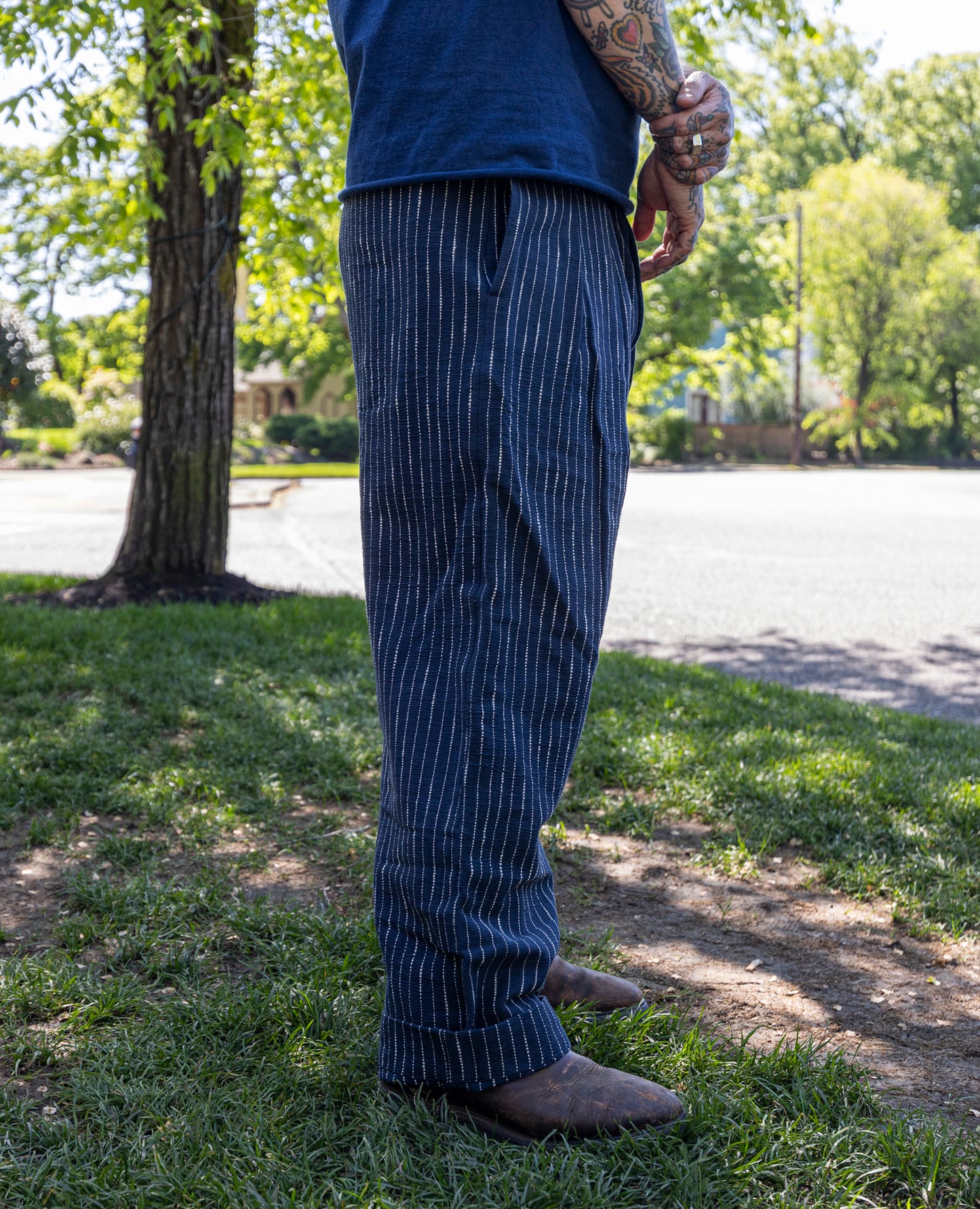 Shakoor Pant - Dark Indigo/Ecru