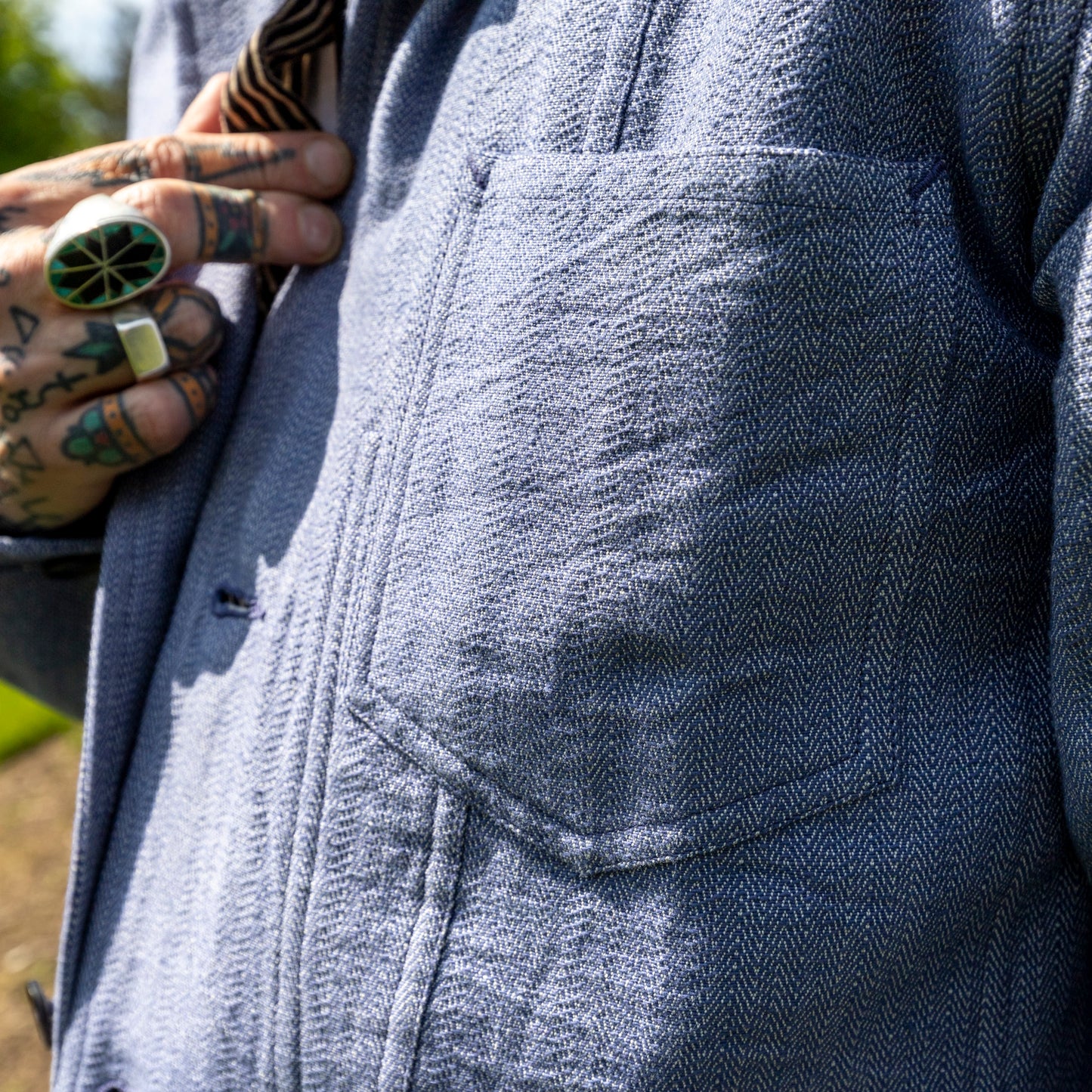 Study Jacket - French Blue/Natural