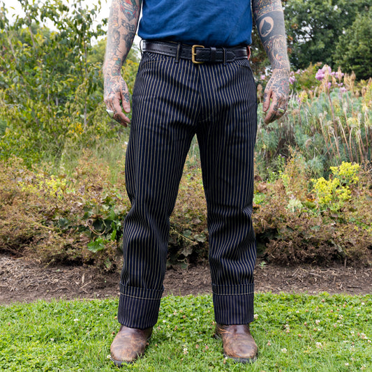 Swearengen Pants - Single Stripe Indigo