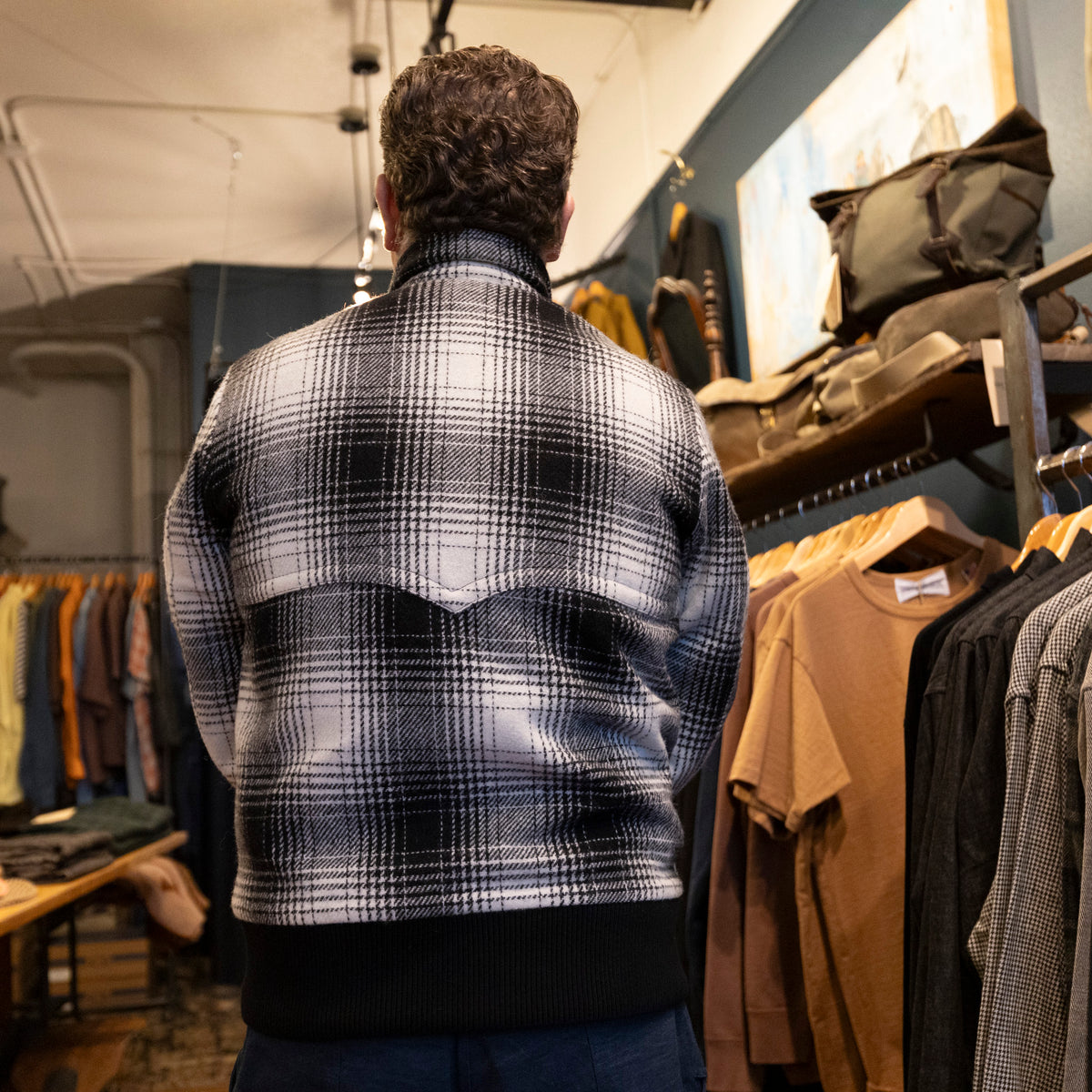 Donegal Shadow Plaid Tweed Magnolia Jacket - Black/Cream