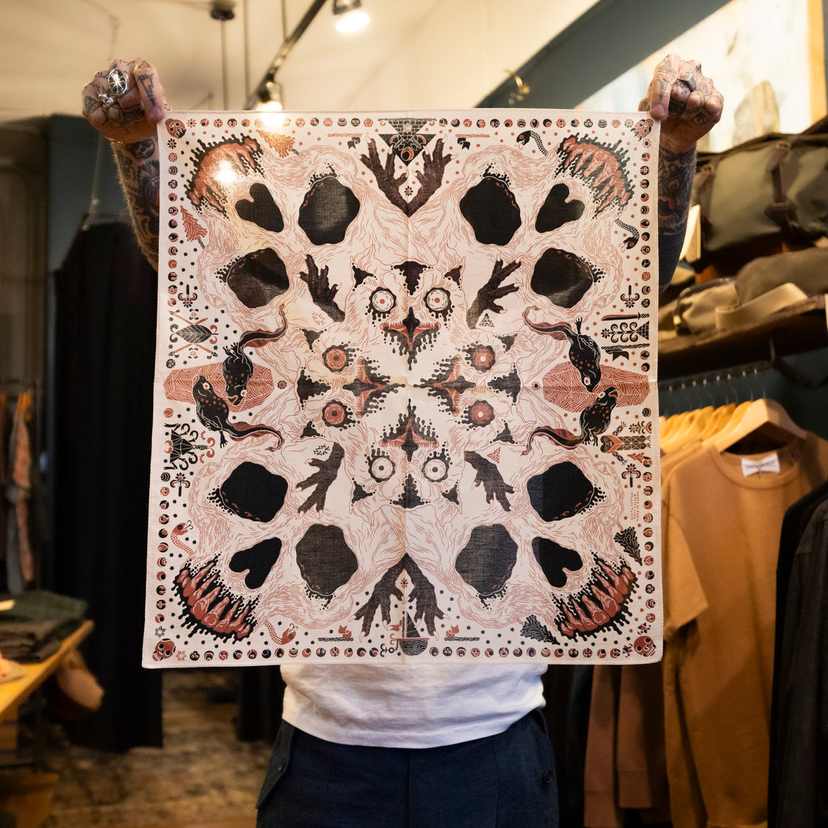 Loa Bandana - Offwhite/Black/Rust