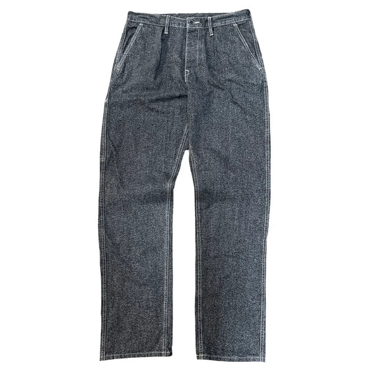 Japanese Salt and Pepper twill wide leg single pleat 40's work trouser