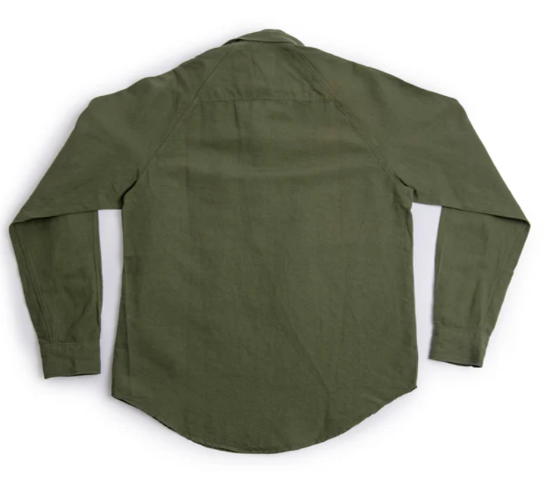 Pop Over Work Shirt Cotton Hemp - Military Green