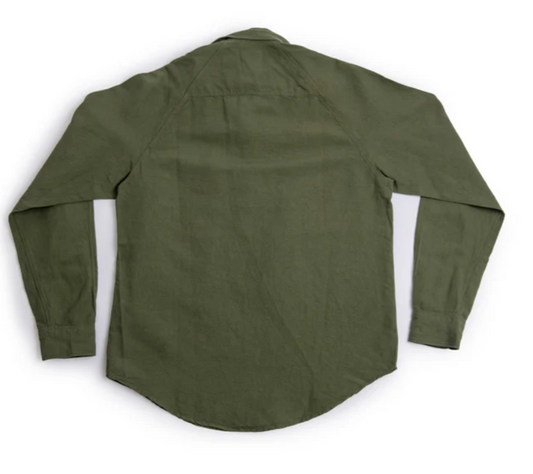 Pop Over Work Shirt Cotton Hemp - Military Green