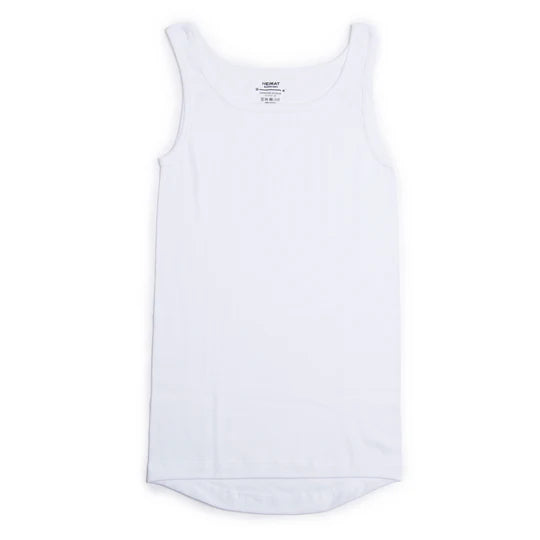 Fine Rib Tank Top - White