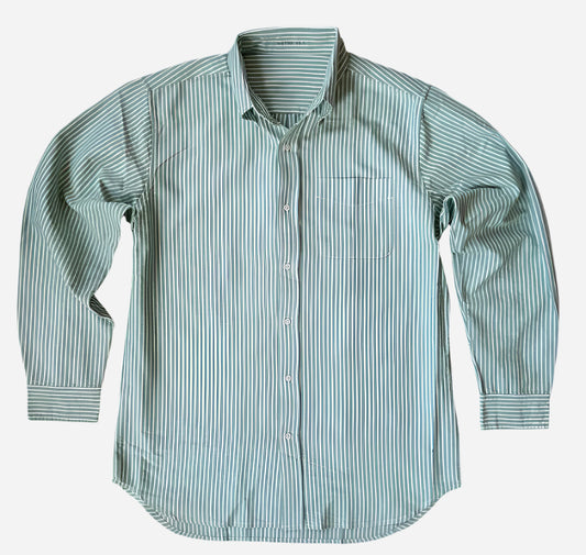 Oxford Cloth Button Down Evergreen Stripe