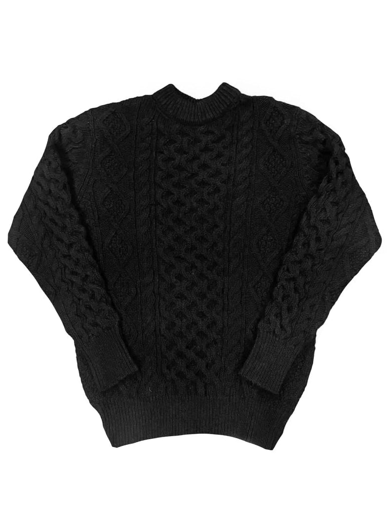 Steve McQueen Sweater - Black Donegal Irish Wool