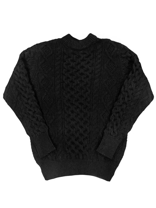 Steve McQueen Sweater - Black Donegal Irish Wool