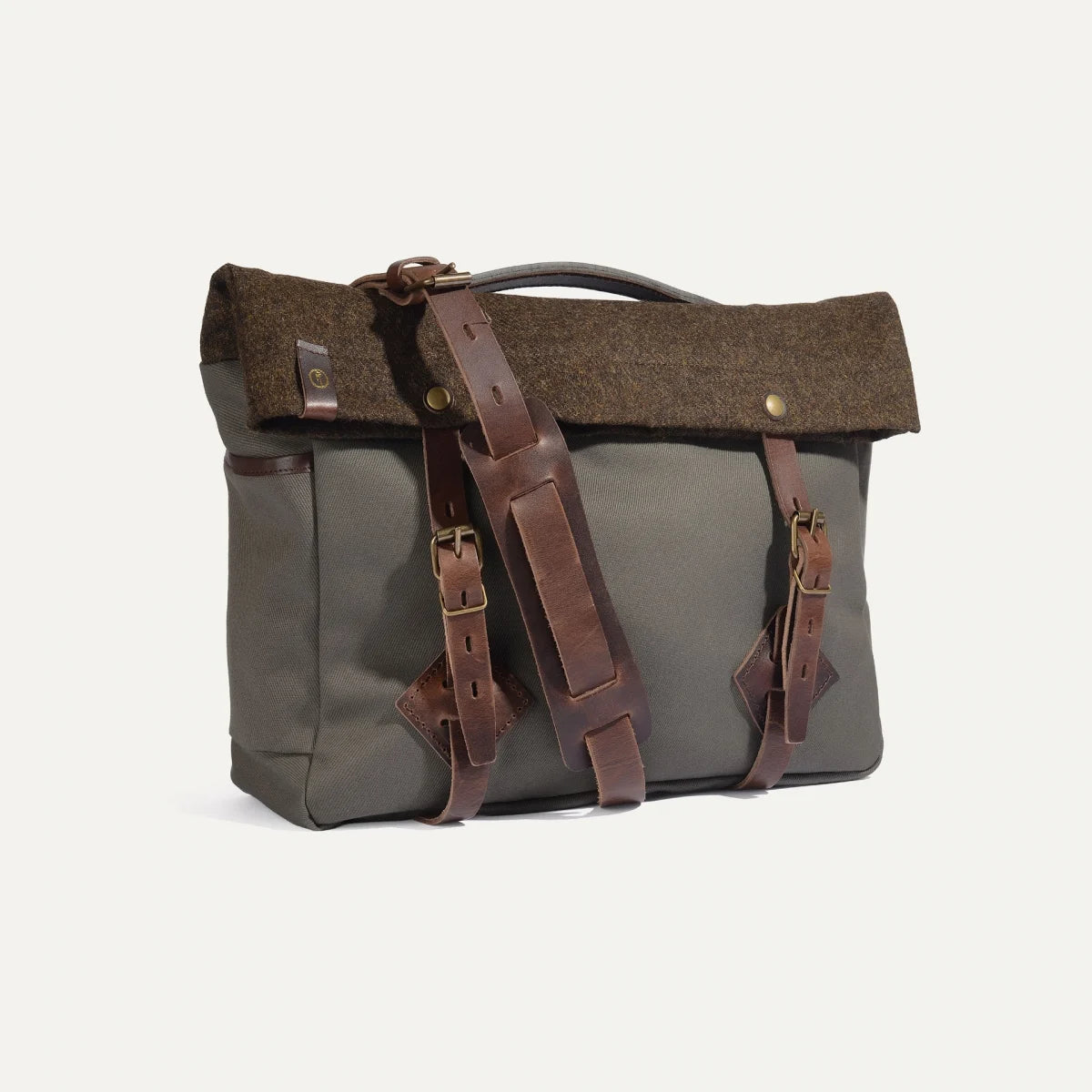 Gaston Musette Satchel Bag - Khaki & Tweed