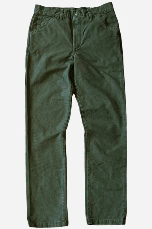 Vintage Washed Duck Work Chino - Olive