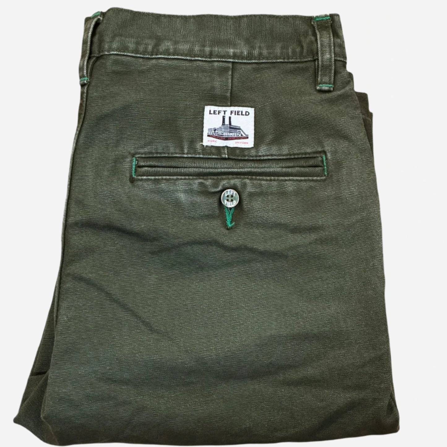 Vintage Washed Duck Work Chino - Olive