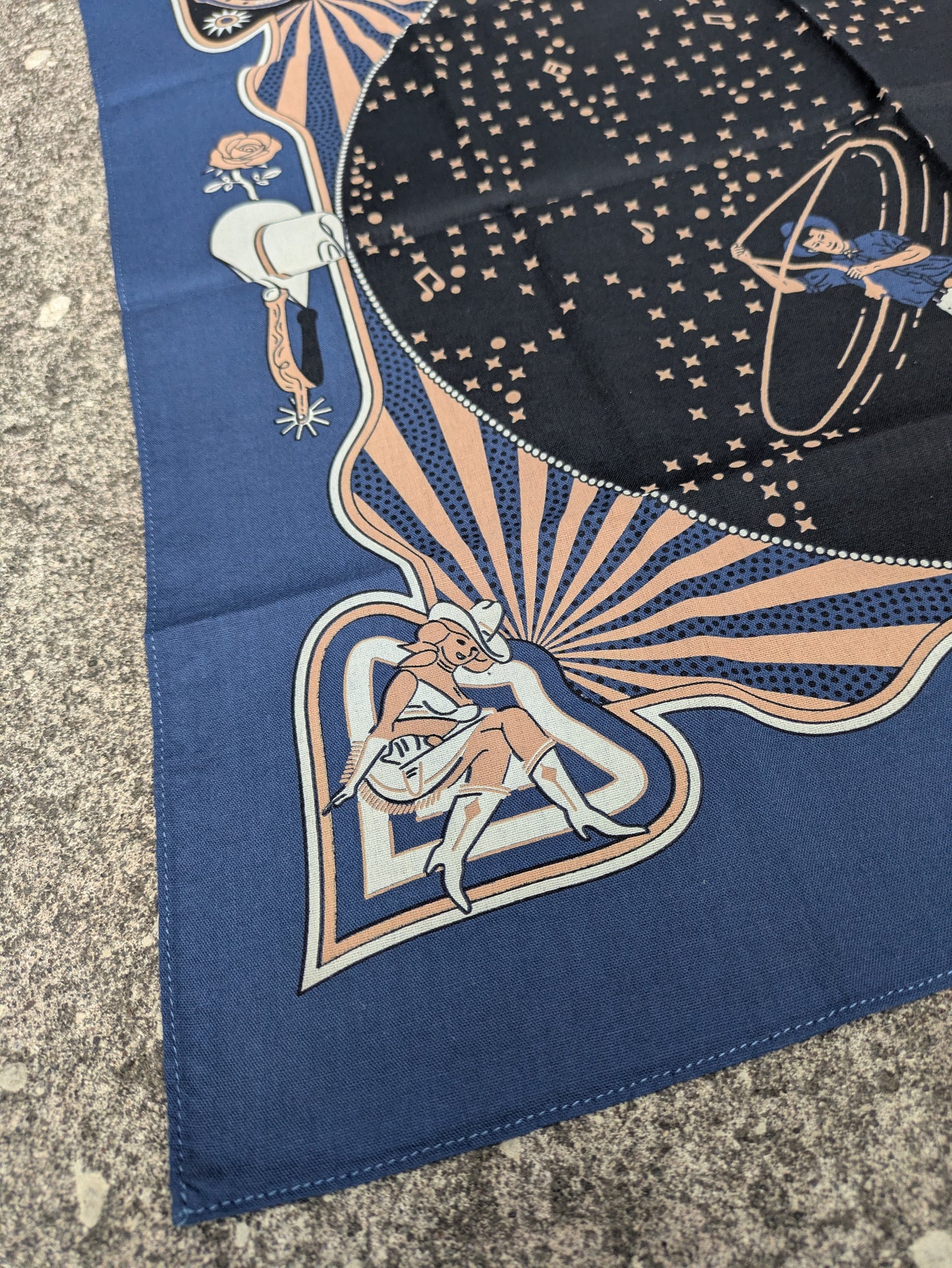 Neon Cowboy Bandana- Blue Velvet