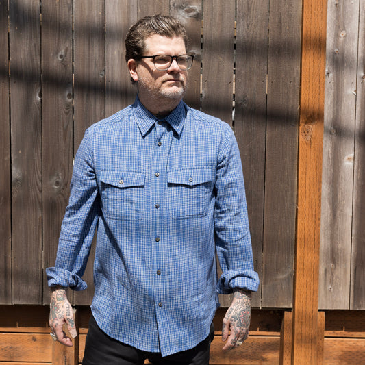Smith Shirt - Indigo/Ecru