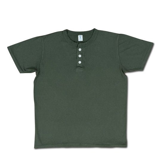 Velva Sheen Henley SS Tee- Fatigue Green